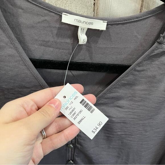 NWT Maurice’s Purple Grey Popover Top - Picture 3 of 7